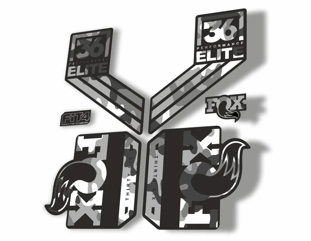 FOX 36 Elite Performance 2017-18 Fork Suspension Factory Decal Sticker WhiteCamo - 1