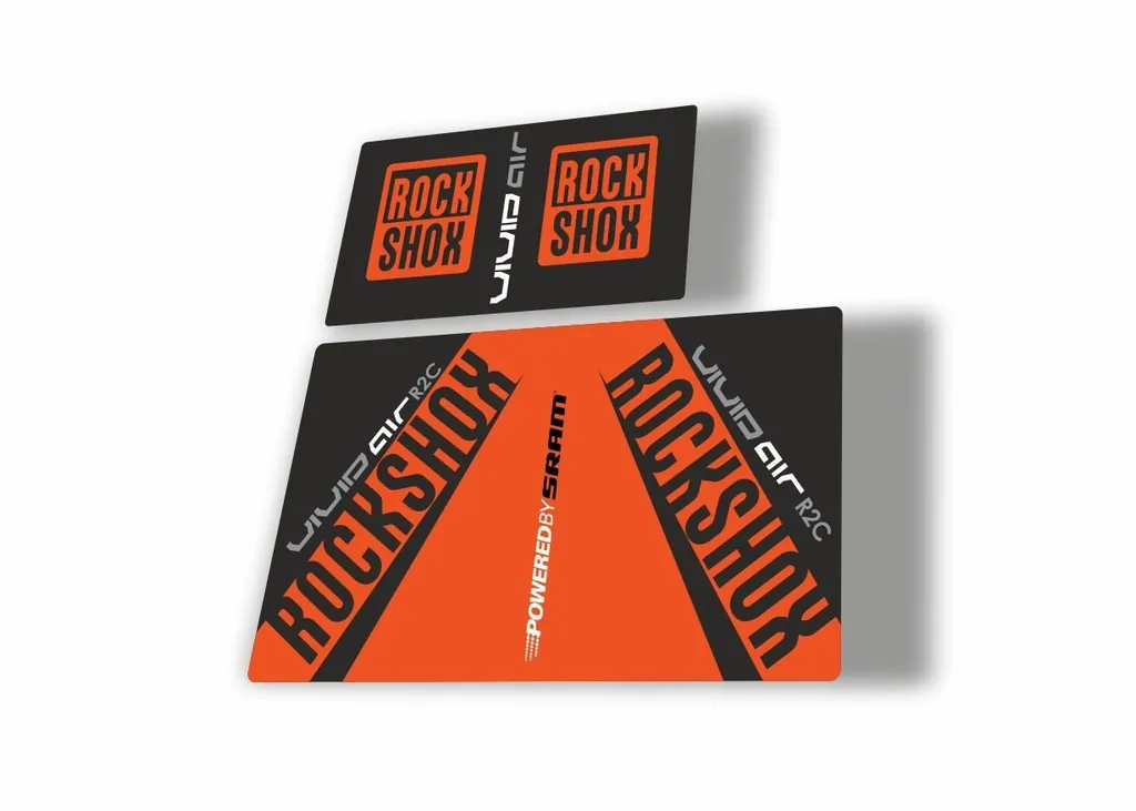 Rock Shox Vivid Air R2C 2017 Rear Shock MTB Decal Sticker Adhesive Orange - 1