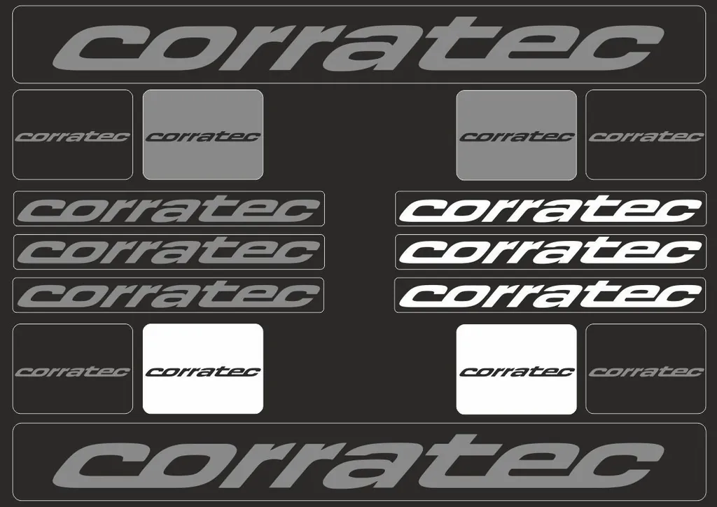 Bicycle Vinyl Frame Stickers Custom Compatible with CORRATEC Gray - 1