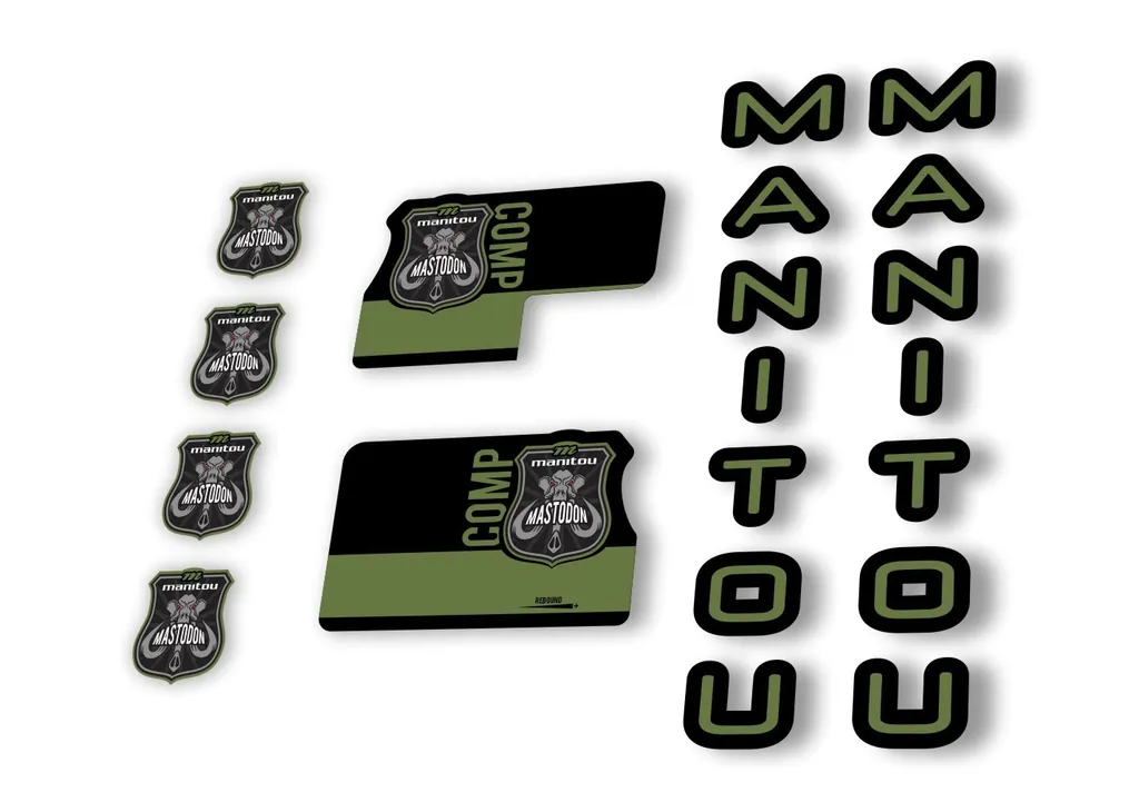 Manitou Mastadon Comp 2020 Fork Suspension Decal Kit Sticker Set Olive - 1