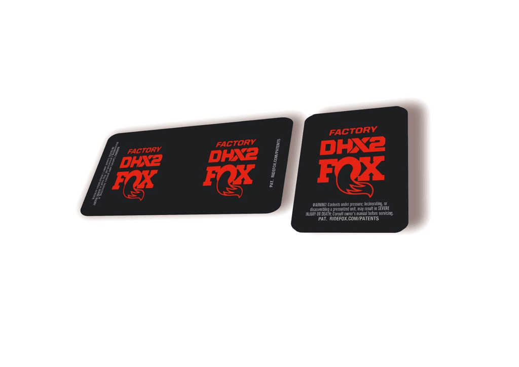 FOX DHX2 Factory 2026 Rear Shock Decal Sticker Kit Adhesive Red - 1
