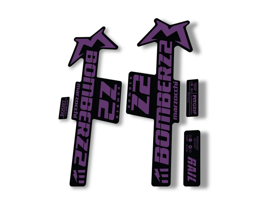 Marzocchi Bomber Z2 E Bike 2022 Fork Suspension Sticker Decal Kit Purple - 1