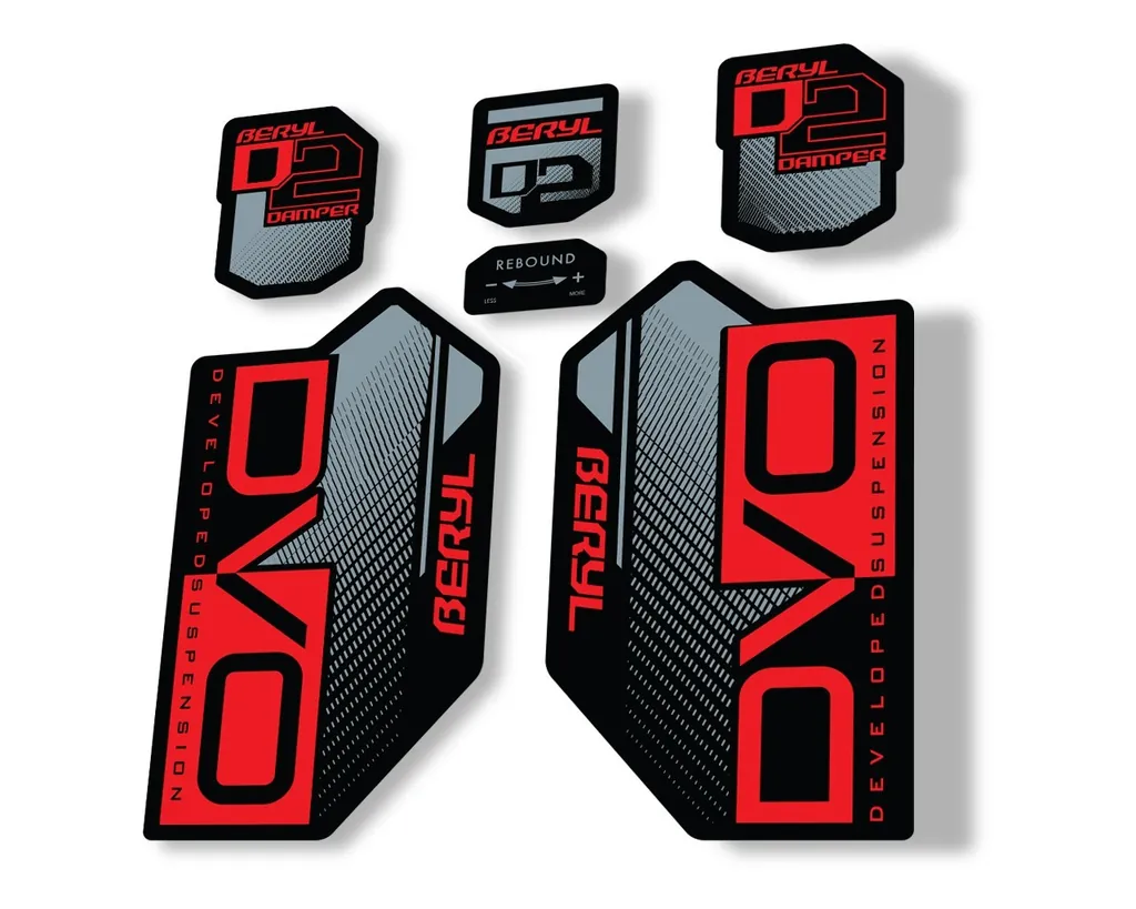 DVO Beryl D2 2019 Fork Suspension Sticker Factory Decal Adhesive Red - 1
