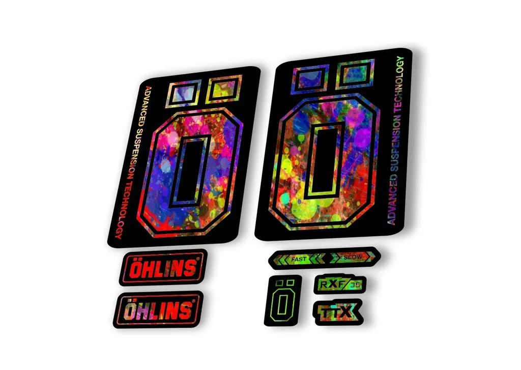 Ohlins RXF36 M2 2019 Fork Decal Mountain Bike Cycling Sticker Adhesive Oil Slick - 1