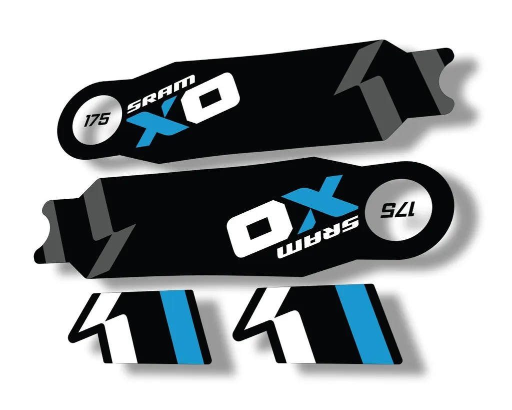 Crank Set Stickers Decals MTB Sram X01 2014 Bicycle Adhesive 2Pcs Blue - 1