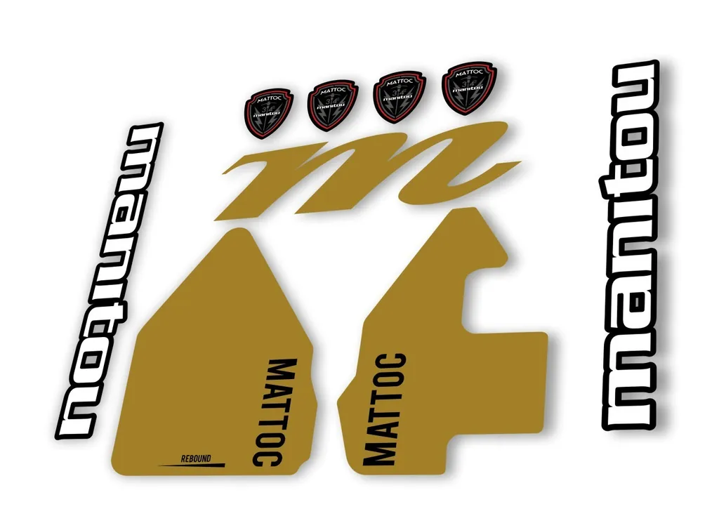 Manitou Mattoc 2017 Fork Suspension Decal Kit Sticker Set Gold - 1