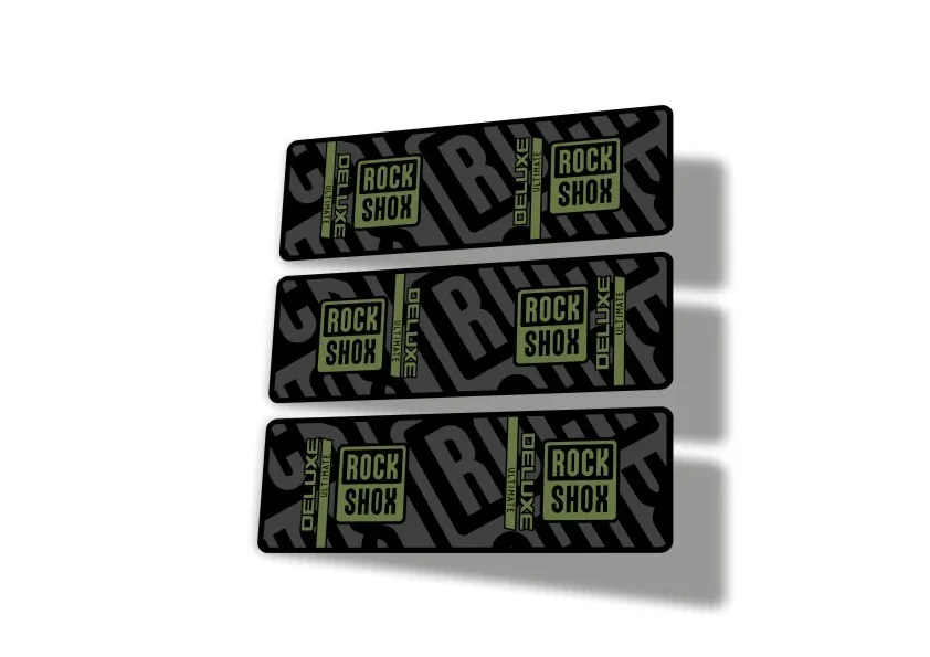 Rock Shox 2023 Deluxe Ultimate Rear Shock Decal Sticker Adhesive Set Olive - 1