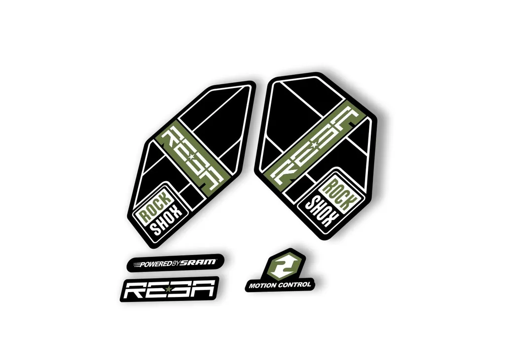 Rock Shox Reba 2012 Fork Decal Mountain Bike Cycling Sticker Adhesive Olive - 1