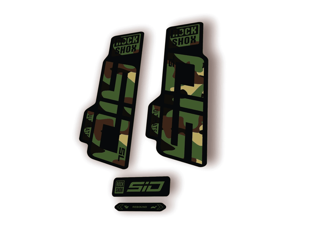 Rock Shox SID SL Ultimate 2024 Fork Decal MTB Cycling Sticker Kit Camo - 1