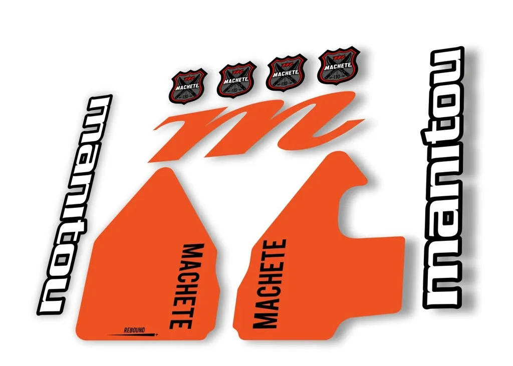 Manitou Machhete 110 Comp 2020 Fork Suspension Decal Kit Sticker Set Orange - 1