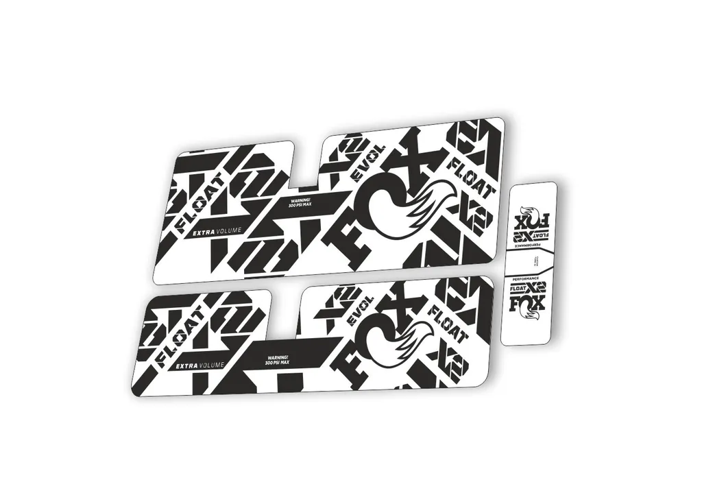 FOX Float X2 Performance 2021 Rear Shock Suspension Sticker Decal Kit Black - 1