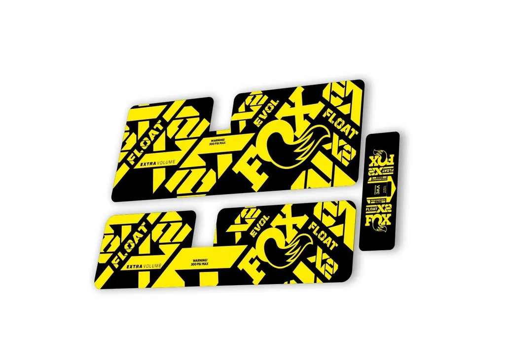 FOX X2 Performance Elite 2021 Rear Shock Suspension Sticker Decal Kit Yellow - 1