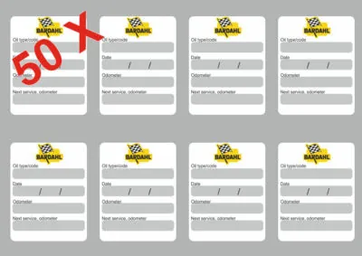 50x BARDAHL Oil Change Service Reminder Decals Stickers Adhesive Labels Die Cut - 1