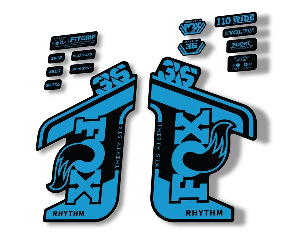 FOX 36 RHYTHM 2021 Forks Suspension Factory Decal Sticker Adhesive Blue - 1