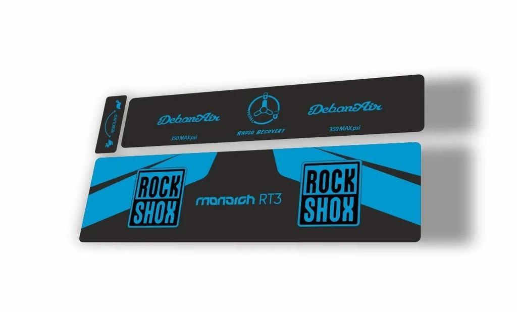 Rock Shox 2016 MONARCH RT3 Rear Shock MTB Decal Sticker Adhesive Blue - 1