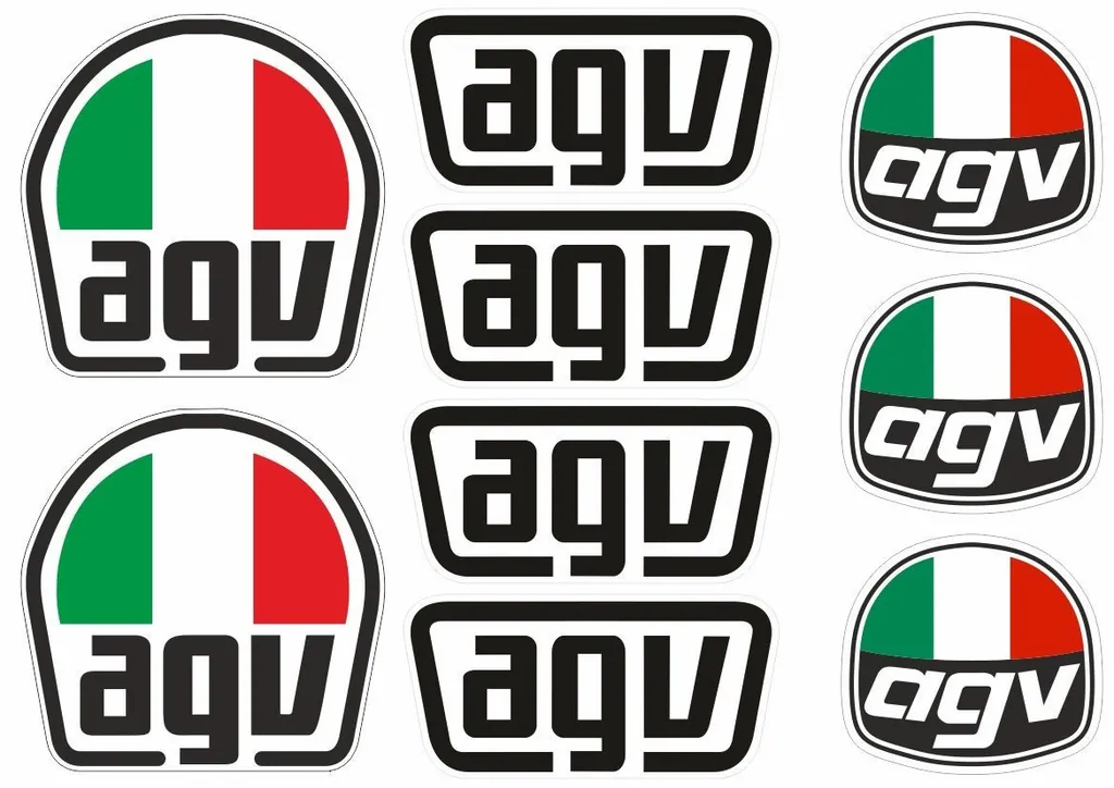 AGV Helmet Decal Set Sticker Vinyl Graphic Logo Adhesive Kit Aufkleber 9 Pcs - 1