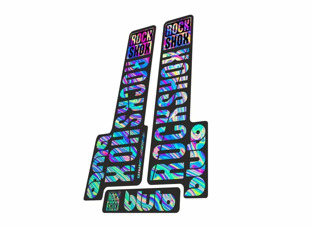 Rock Shox BLUTO 2018 Mountain Bike Cycling Decal Kit Sticker Oil Slick 1 - 1