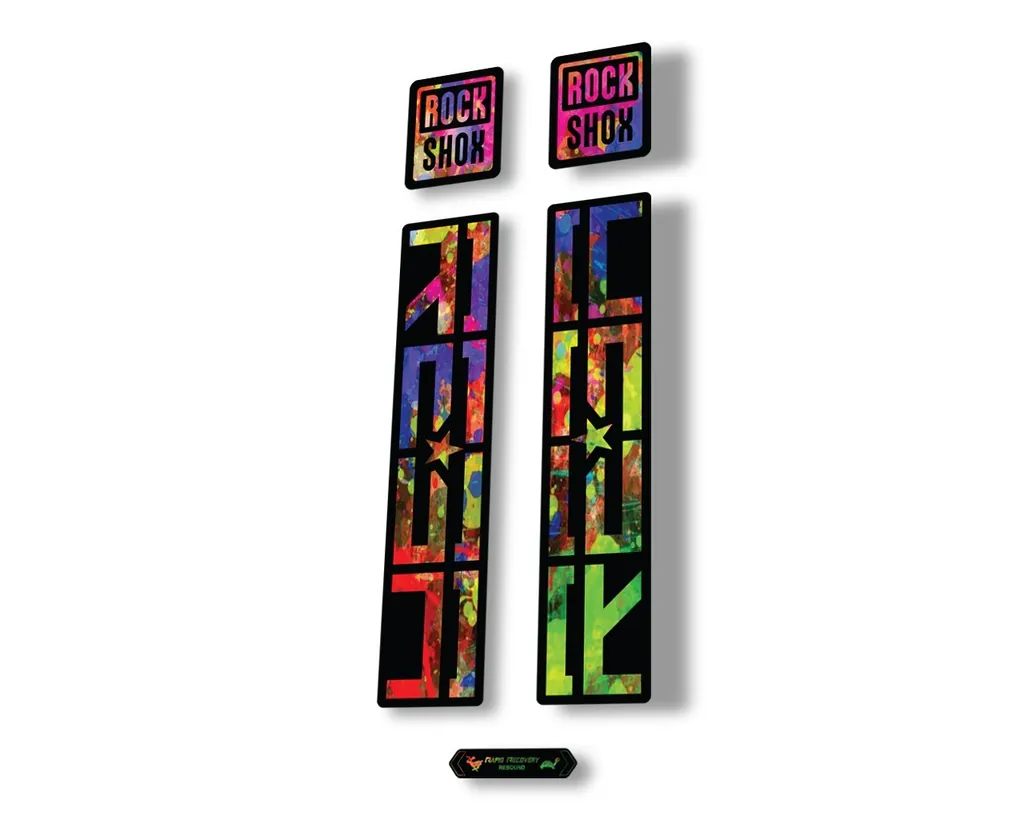 Rock Shox REBA 2020 Fork Decal Mountain Bike Cycling Sticker Adhesive Oil Slick - 1