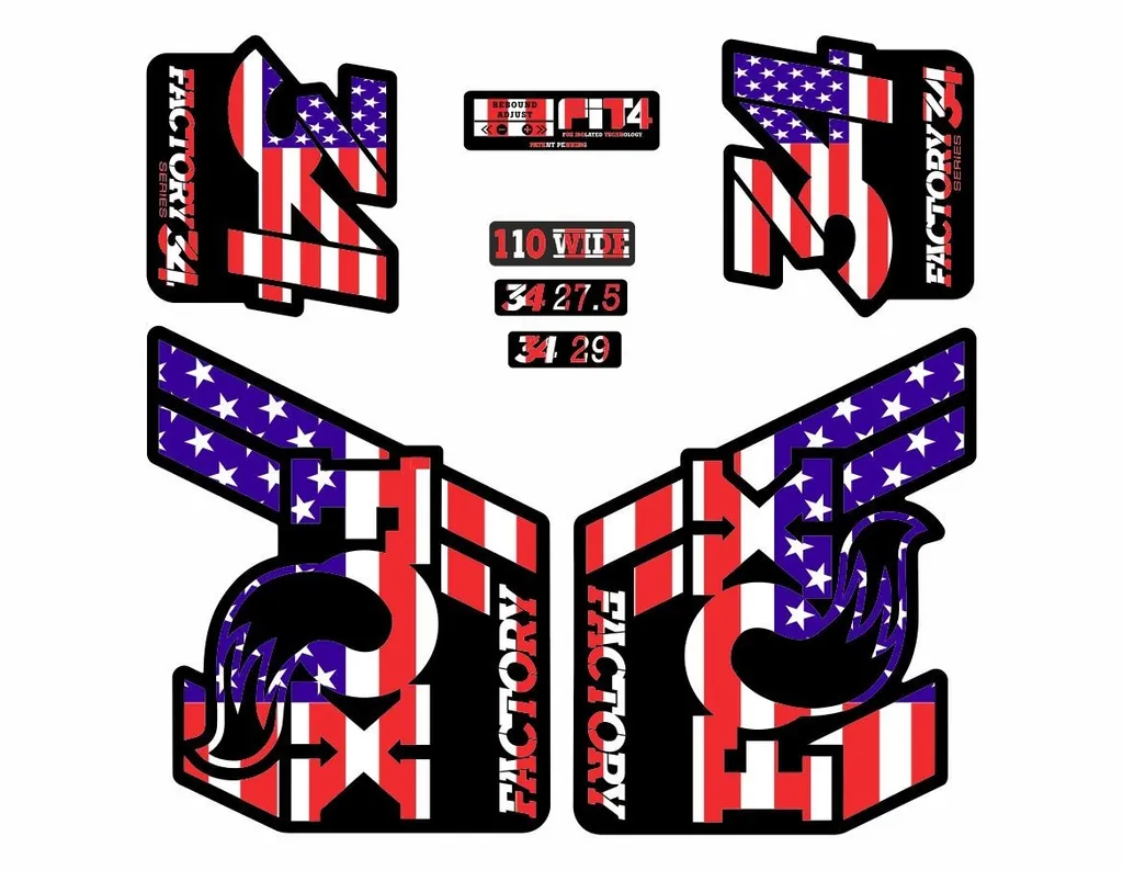 FOX 34 Float 2018-19 Forks Suspension Factory Decal Sticker Adhesive USA Theme - 1