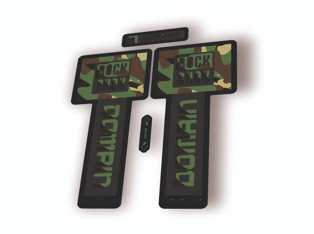 Rock Shox DOMAIN GOLD 2025 Mountain Bike Cycling Decal Sticker Adhesive Camo - 1