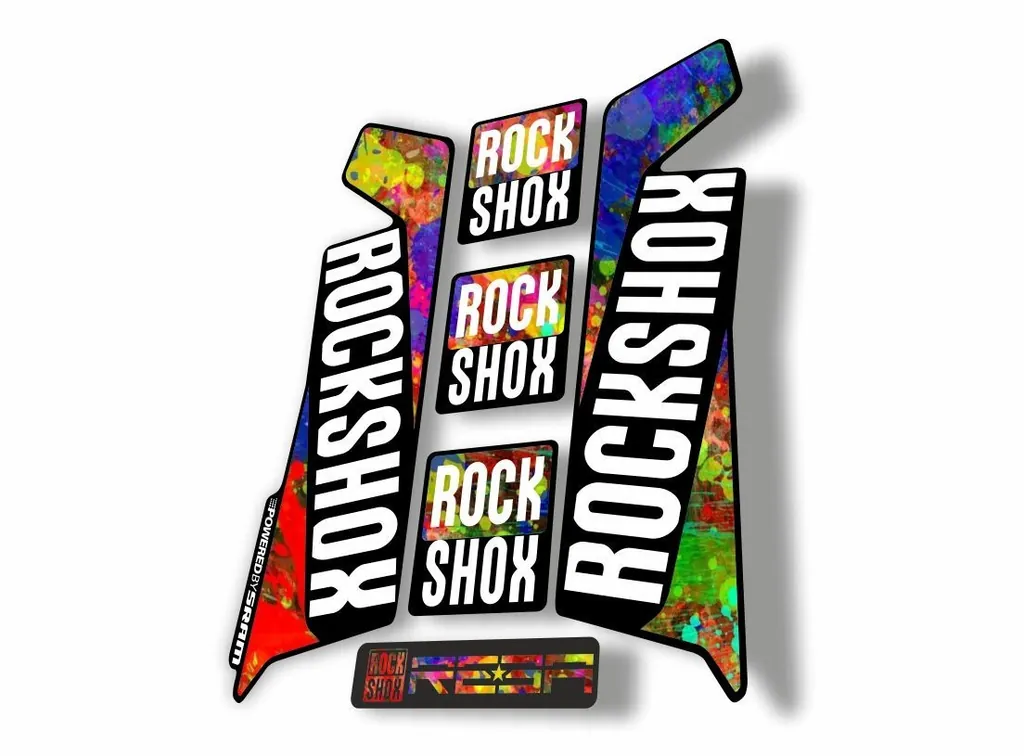 Rock Shox REBA 2016 Fork Decal Mountain Bike Cycling Sticker Adhesive Oil Slick - 1