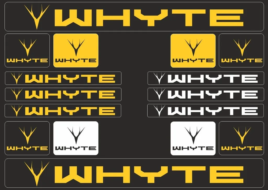 Vinyl Bike Stickers – Compatible with WHYTE Bikes – Yellow - 1