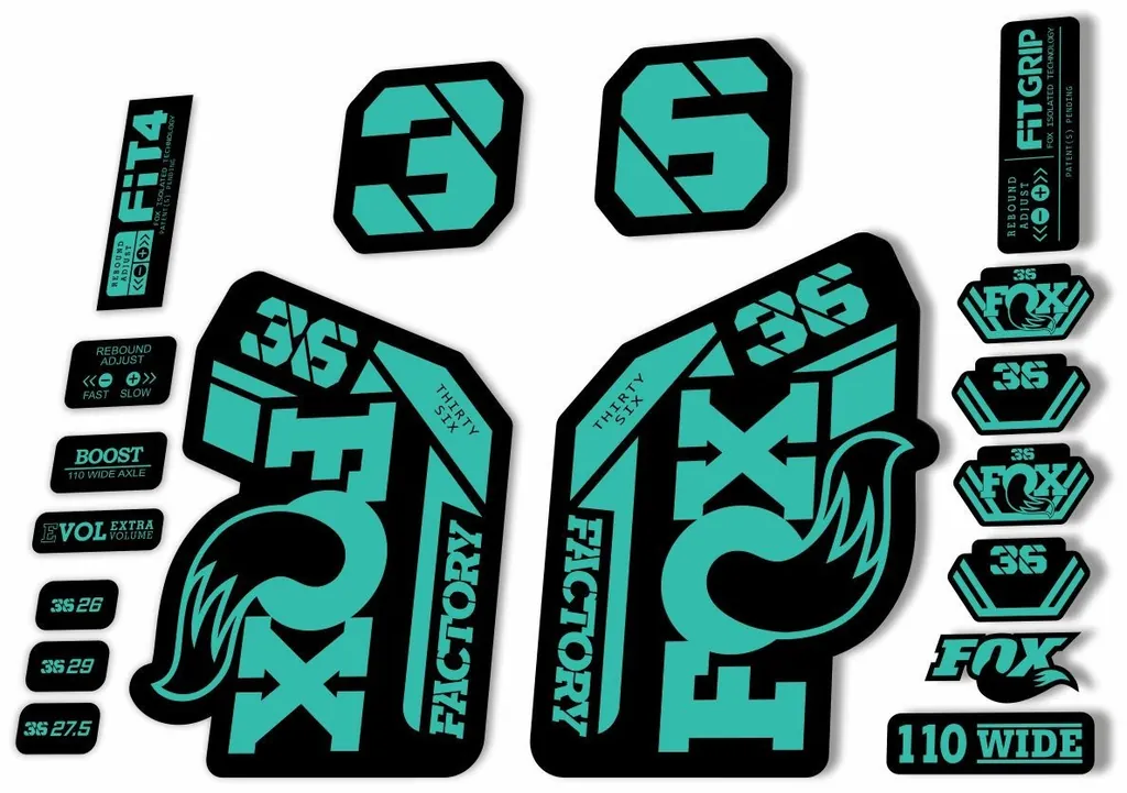 FOX 36 Factory 2021 Federgabel Aufkleber Set MTB Dolphin - 1