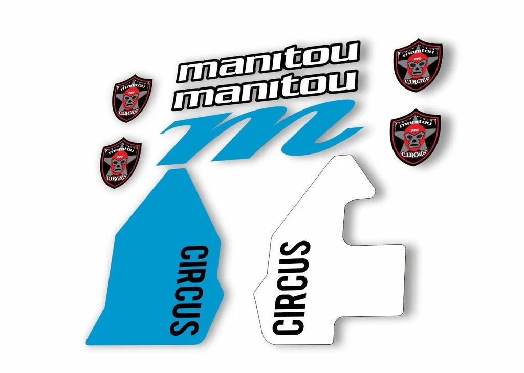 Manitou CIRCUS 2018 Fork Suspension Decal Kit Sticker Blue White - 1