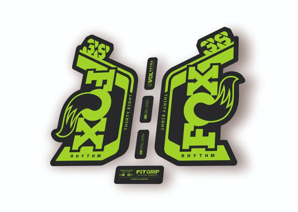 Fox 38 Rhythm 2024 Fork Suspension Factory Decal Sticker Adhesive Green - 1