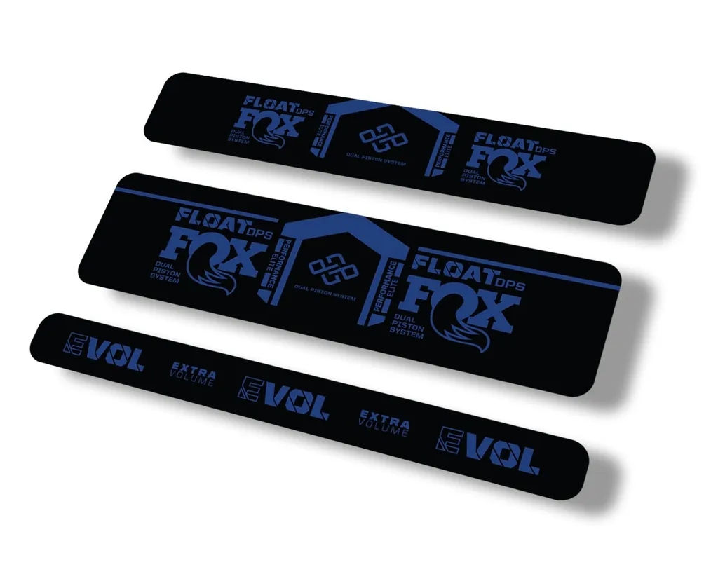 FOX Float DPS 2021 Performance Elite R Rear Shock Sticker Decal Dark Blue - 1