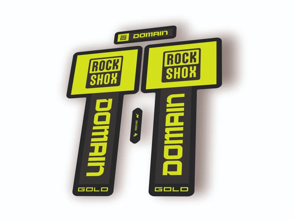 Rock Shox Domain Gold 2025 Fork Decal Mountain Bike Cycling Sticker Lime Green - 1