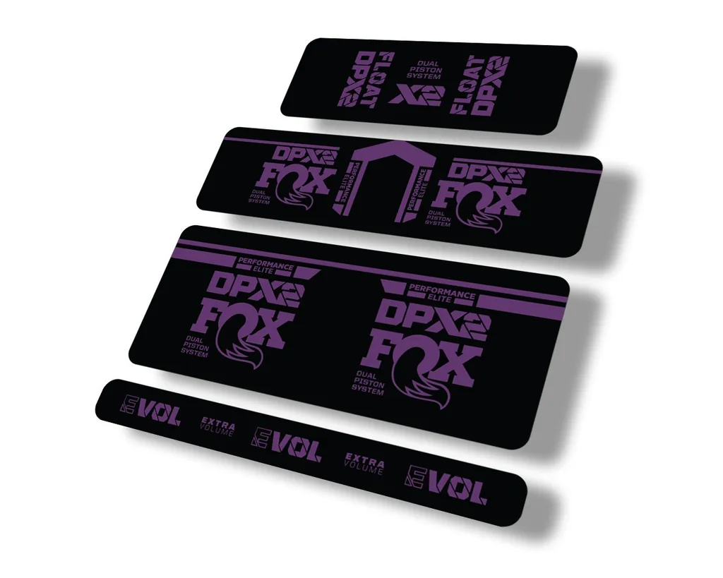 FOX Float DPX2 Performance Elite 2021 Rear Shock Suspension Sticker Decal Purple - 1