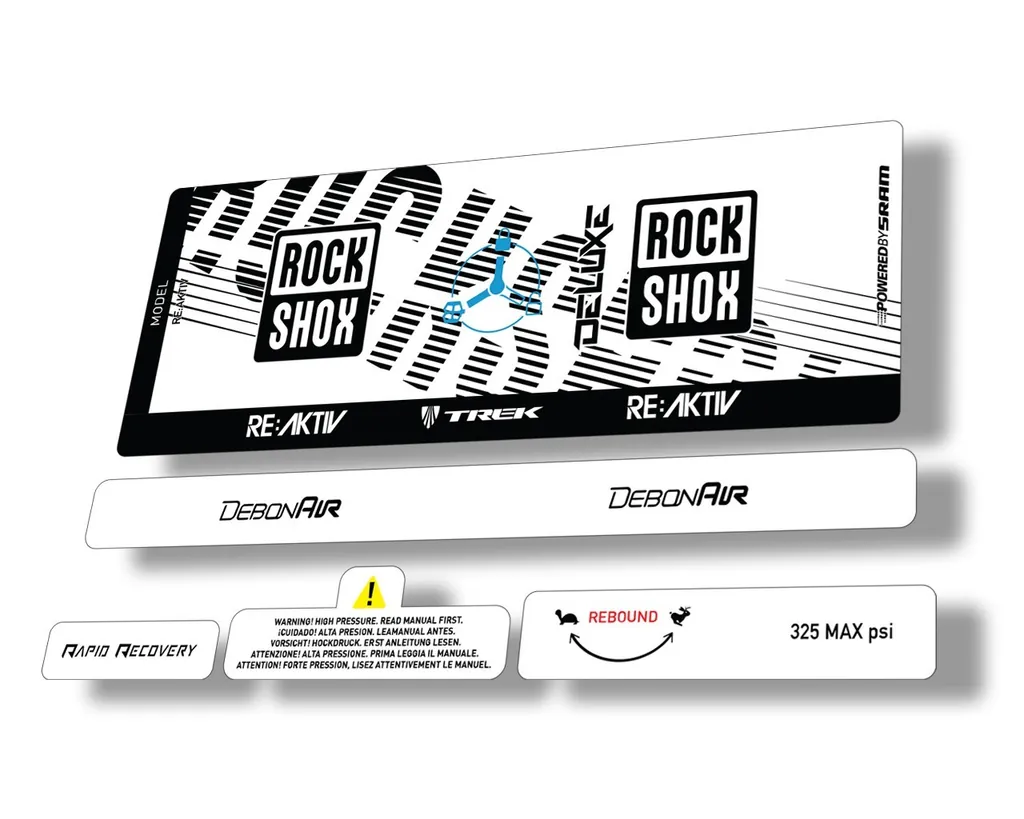 Rock Shox Deluxe RT3 RE AKTIV 2020 Rear Shock Decal Sticker Set Black - 1