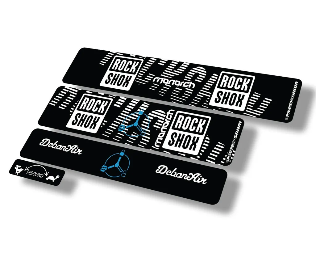 Rock Shox MONARCH 2020 RT3 Rear Shock Decal Sticker Adhesive Set White - 1