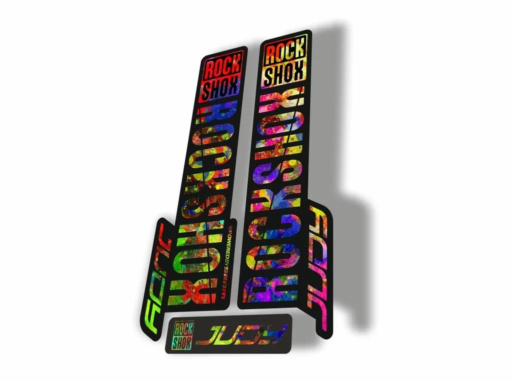 Rock Shox JUDY 2018 Fork Decal Mountain Bike Cycling Sticker Adhesive Oil Slick - 1