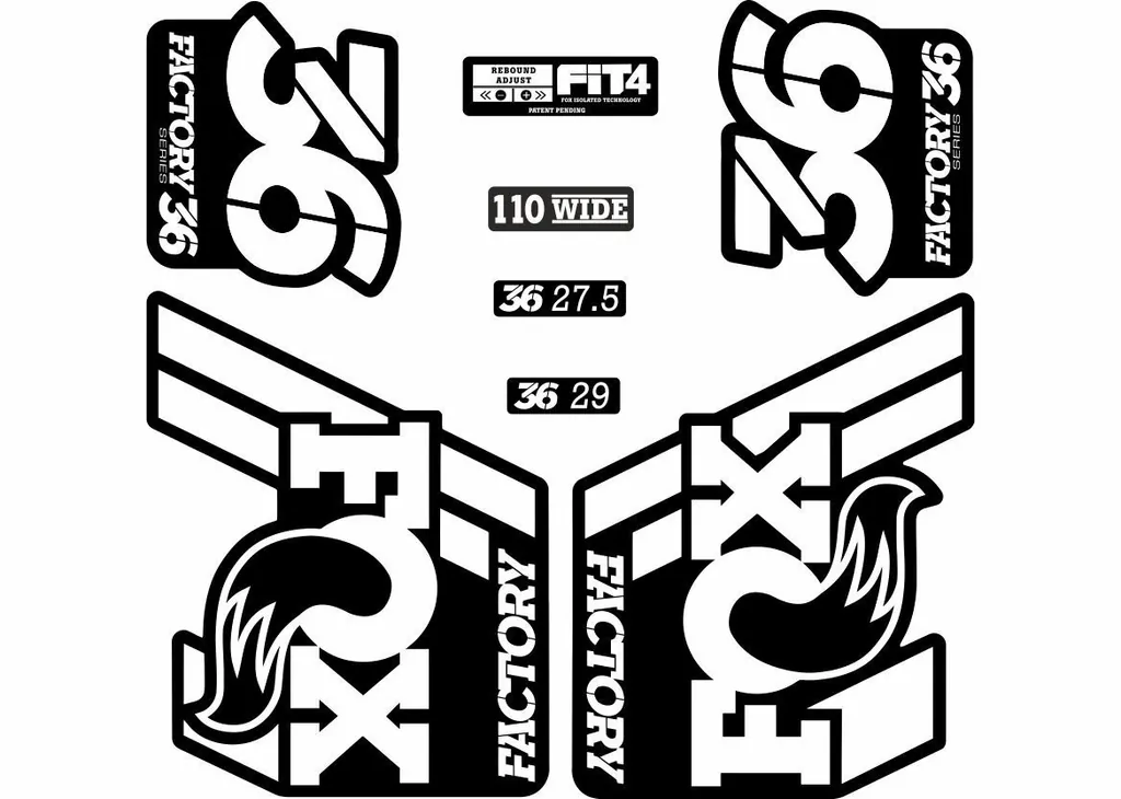 FOX 36 Float 2018-19 Forks Suspension Factory Decals Stickers Adhesive White - 1