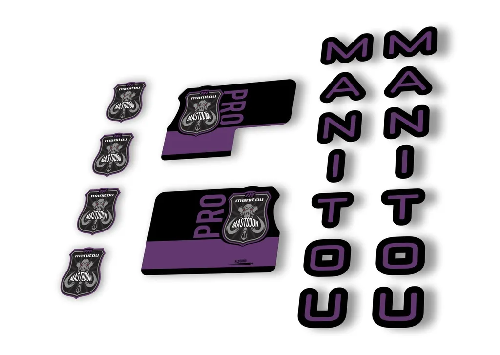 Manitou Mastadon Pro 2020 Fork Suspension Decal Kit Sticker Set Purple - 1