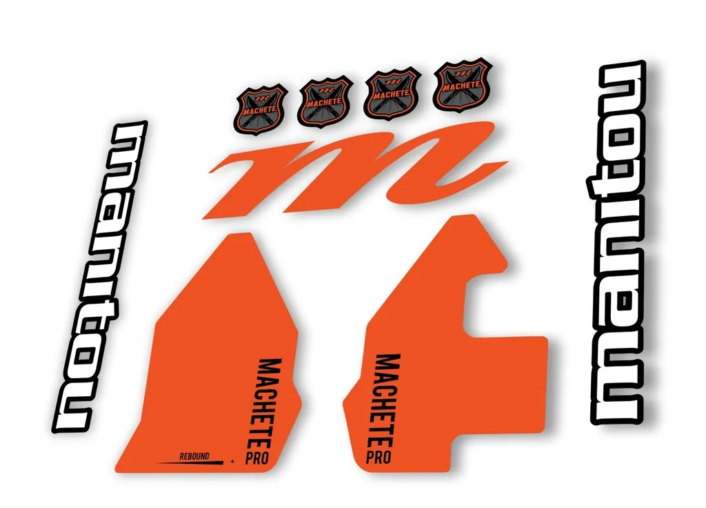 Manitou Machette 100 Pro 2020 Fork Suspension Decal Kit Sticker Orange - 1
