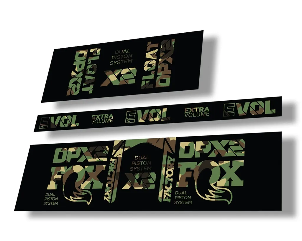 FOX Float DPX2 2021 Factory Rear Shock Suspension Sticker Decal Kit Camo - 1