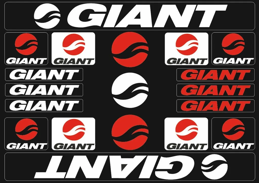 Bicycle Vinyl Frame Stickers – Compatible with GIANT Bikes – Red - 1
