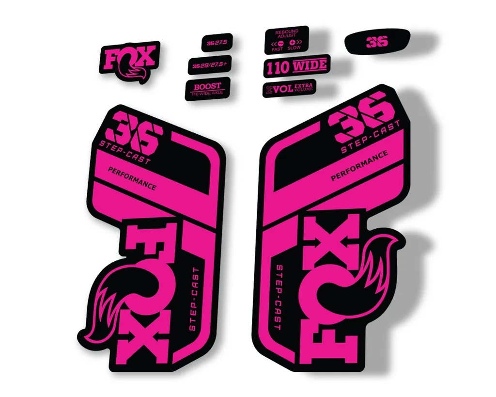 FOX 36 Step Cast SC 2021 Performance Fork Decals Suspension Sticker Pink - 1