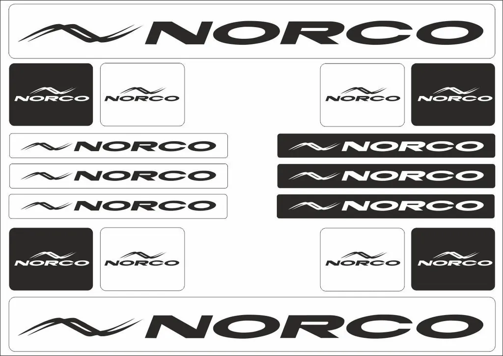 Bicycle Vinyl Stickers – Compatible with NORCO Mountain Bikes – Black - 1