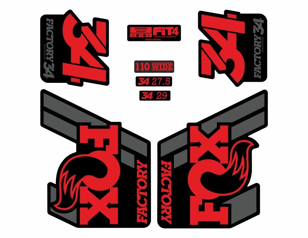 FOX 34 Float 2018-19 Forks Suspension Factory Decal Sticker Adhesive Red Gray - 1