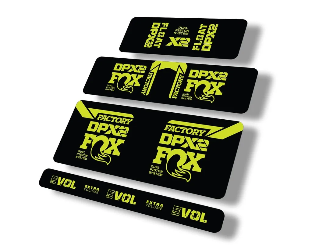 FOX Float DPX2 2021 Rear Shock Suspension Sticker Decal Full Set Lime Green - 1