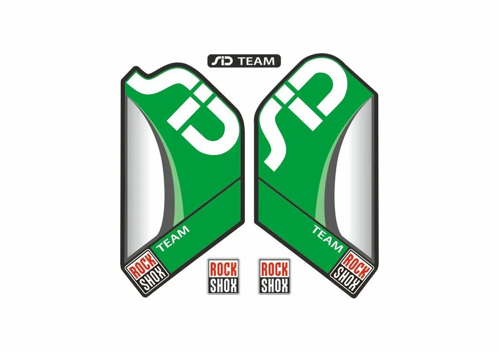 Rock Shox SID Team Mountain Bike Cycling Factory Style Decal Kit Sticker Green - 1