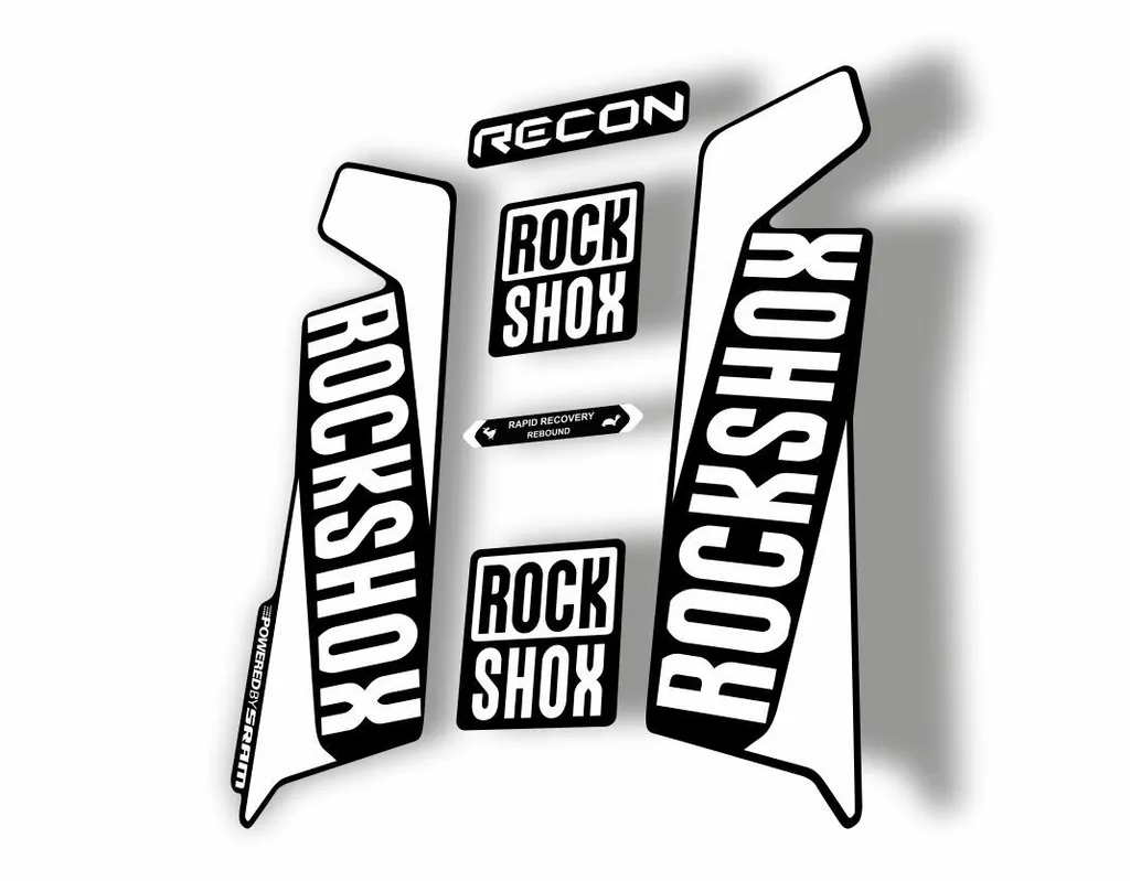 Rock Shox RECON 2016-17 Mountain Bike Cycling Decal Kit Sticker Adhesive White - 1