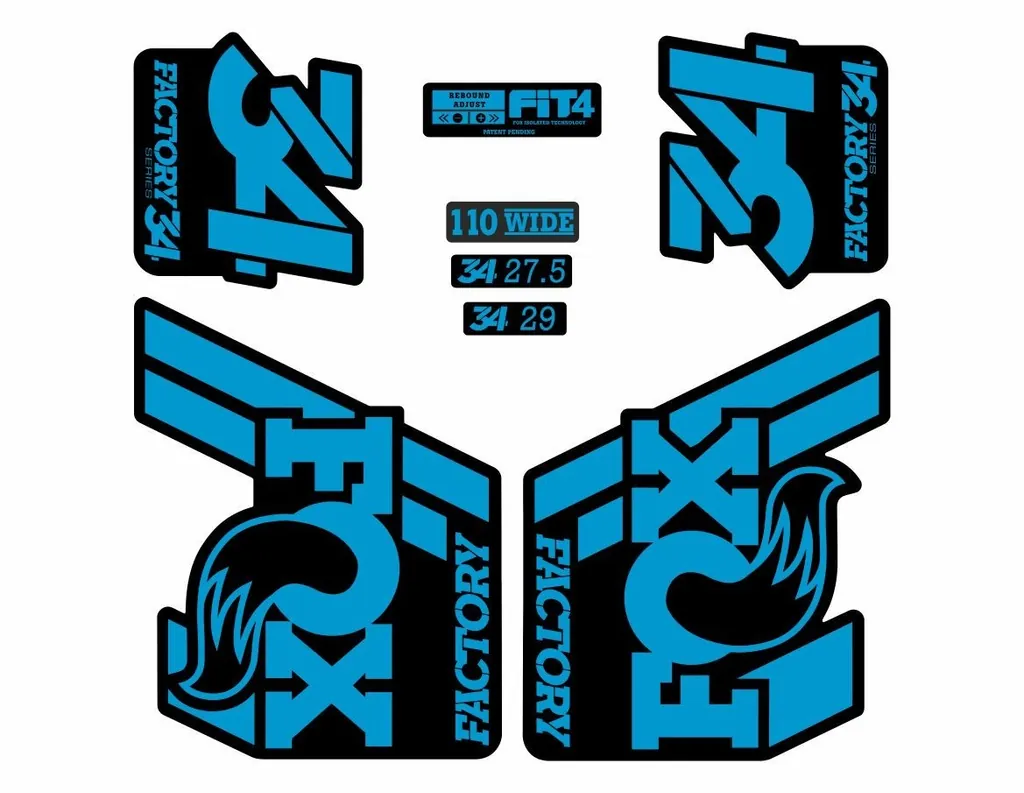 FOX 34 Float 2018-19 Forks Suspension Factory Decals Stickers Adhesive Blue - 1