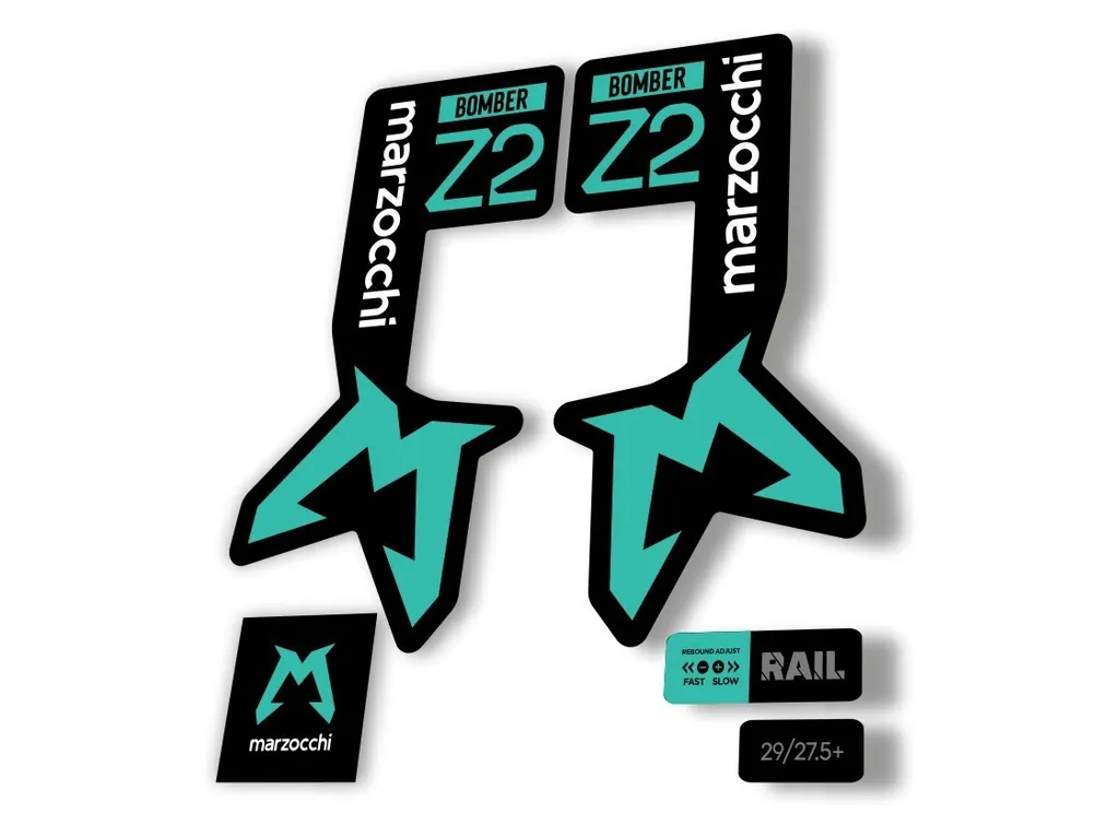 Marzocchi Bomber Z2 2025 Fork Suspension Sticker Decal Kit Adhesive Dolphin - 1