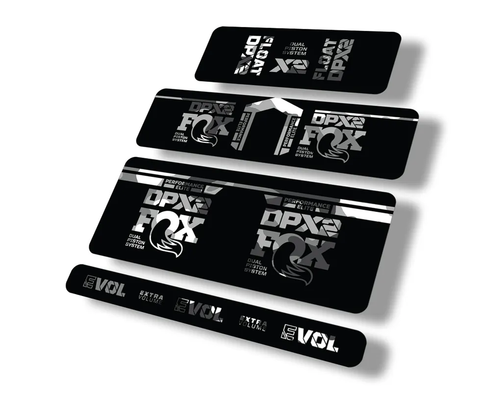 FOX Float DPX2 Performance Elite 2021 Rear Shock Sticker Decal White Camo - 1