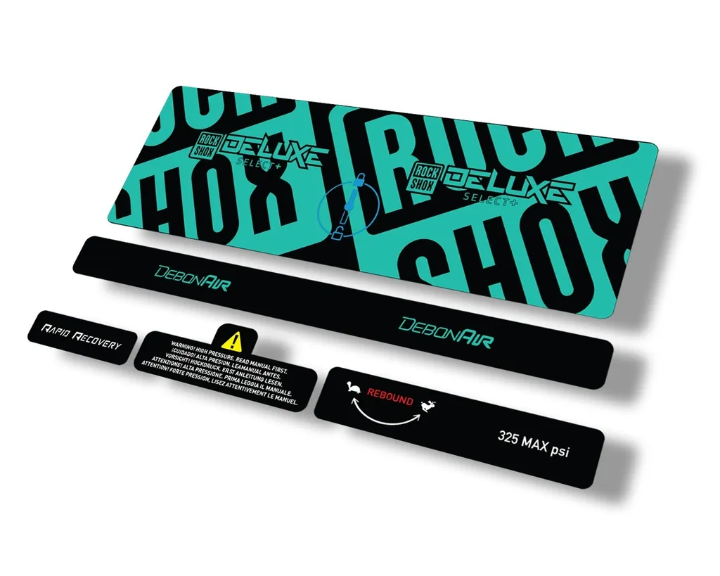Rock Shox 2021 Deluxe Select Plus Rear Shock Decal Sticker Adhesive Set Dolphin - 1